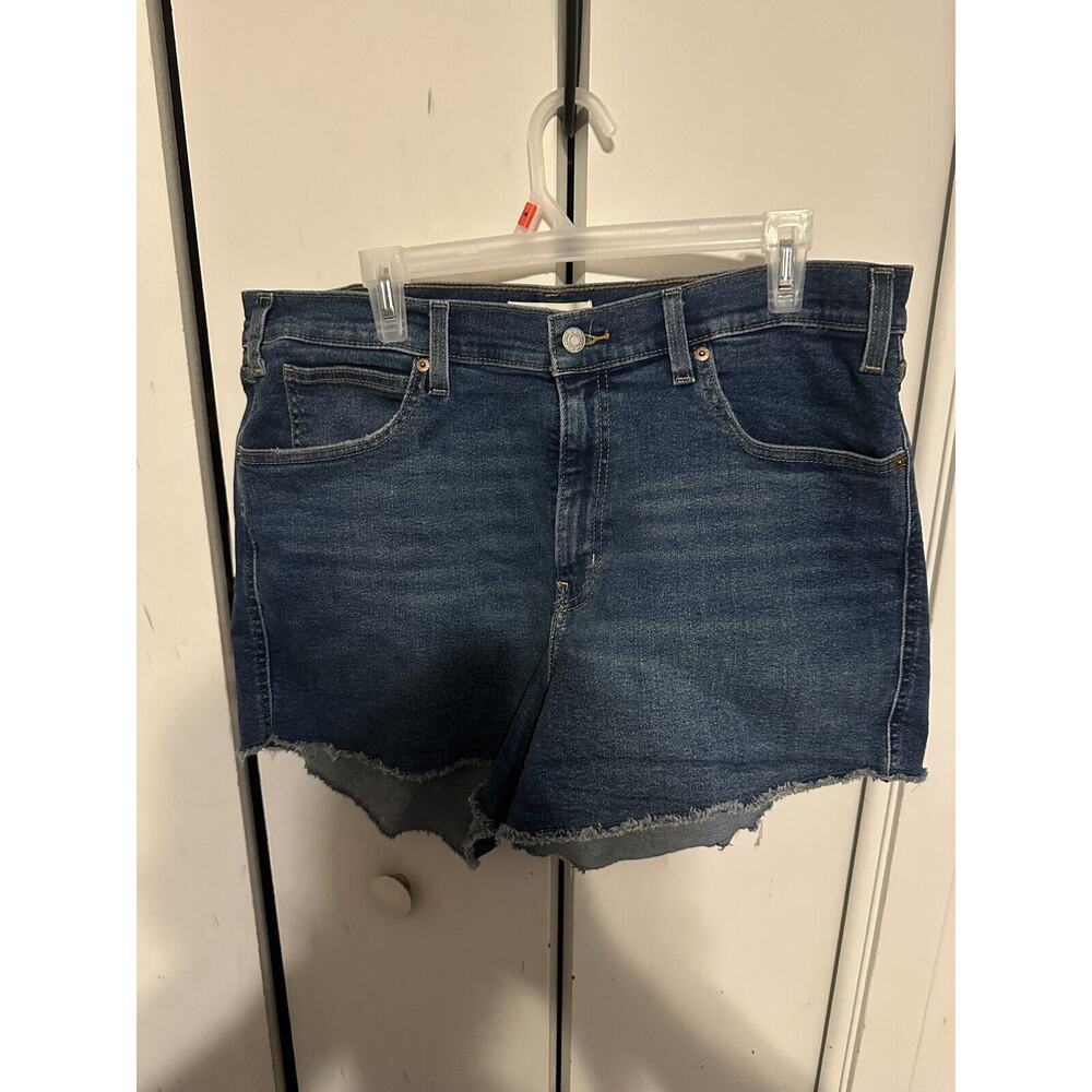 Signature Levi Strauss Denim Shorts 18 Blue Heritage 34 W High Rise Medium Wash